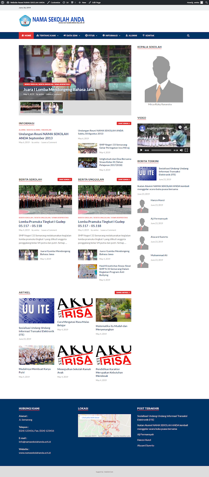 Download Script Website Sekolah Gratis Berbasis Wordpress