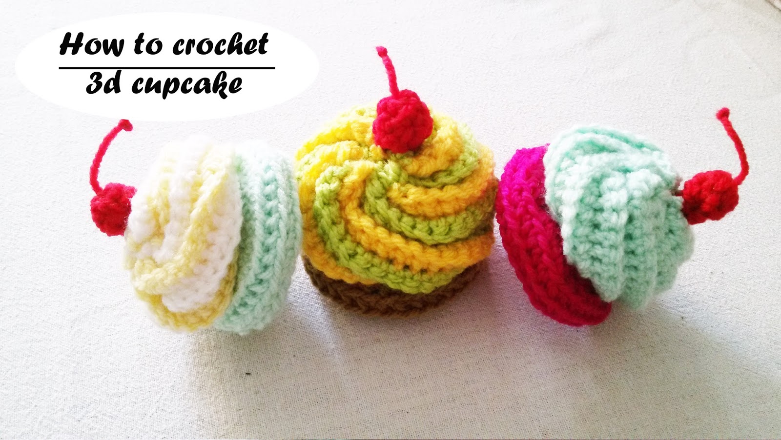 Allover Yarn How To Crochet A Cupcake 3d Cupcake