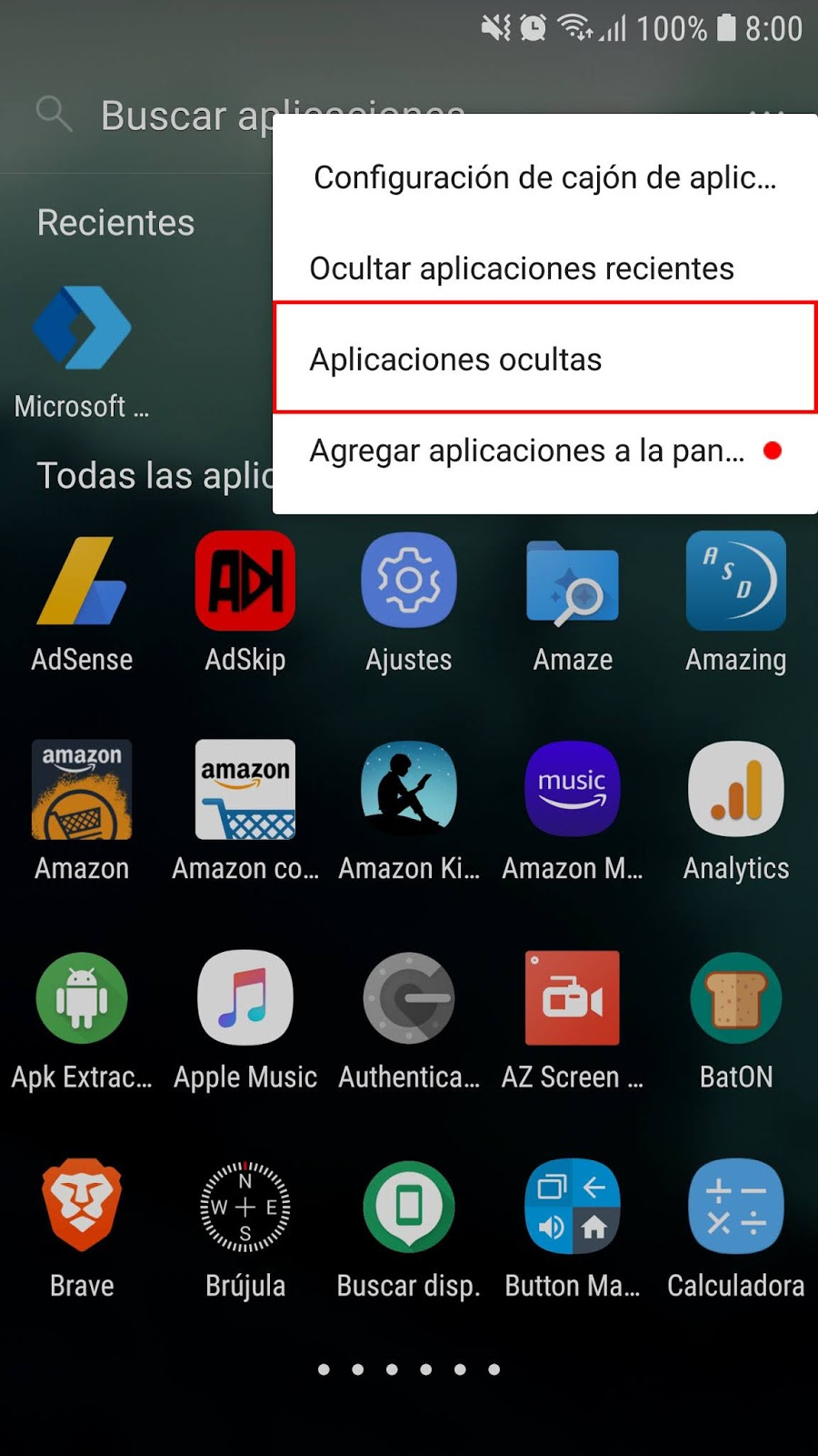 ocultar aplicaciones de android