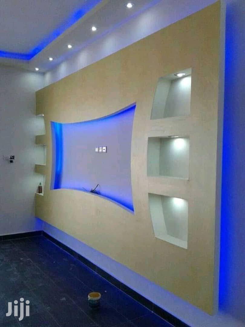 Top décoration moderne mur de télévision en plaques plâtres