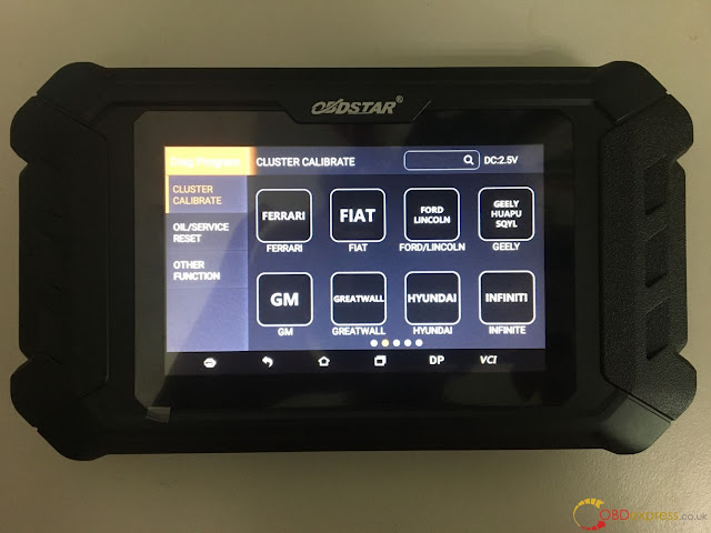 OBDSTAR ODO MASTER car list