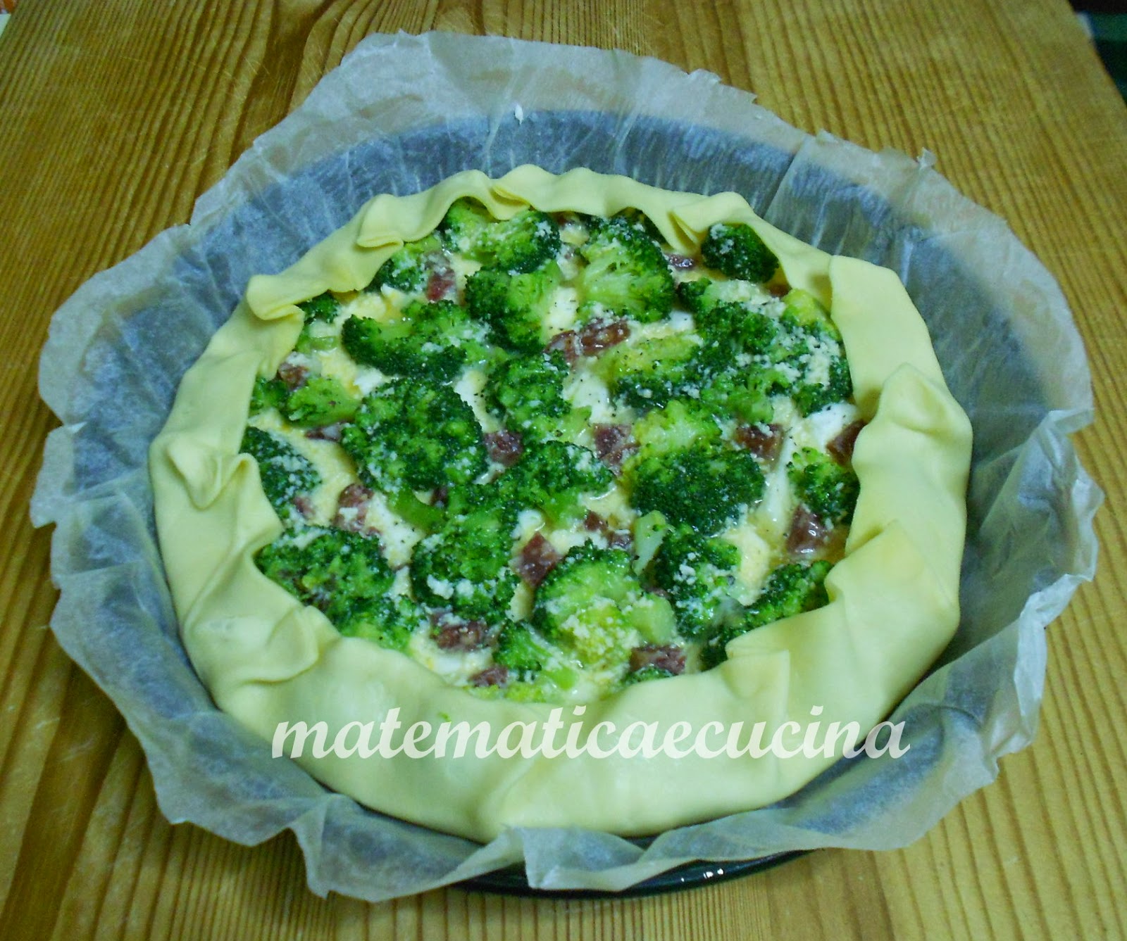 torte salate con broccoli e salsiccia