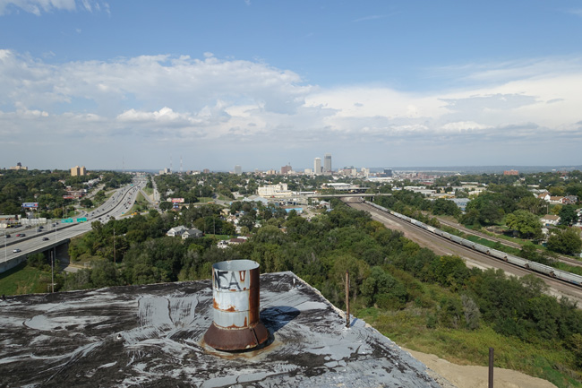 Abandoned Industrial Tower in Omaha Nebraska