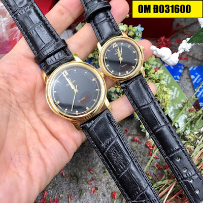 Đồng hồ cặp đôi dây da Omega