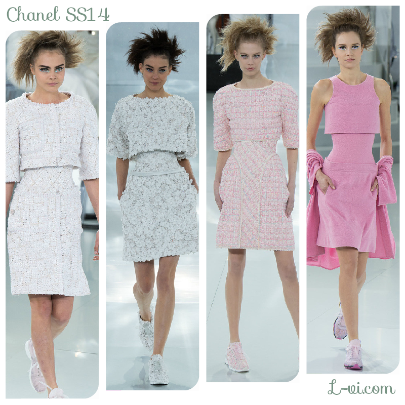 Chanel SS14: White, silver, light pink  L-vi.com