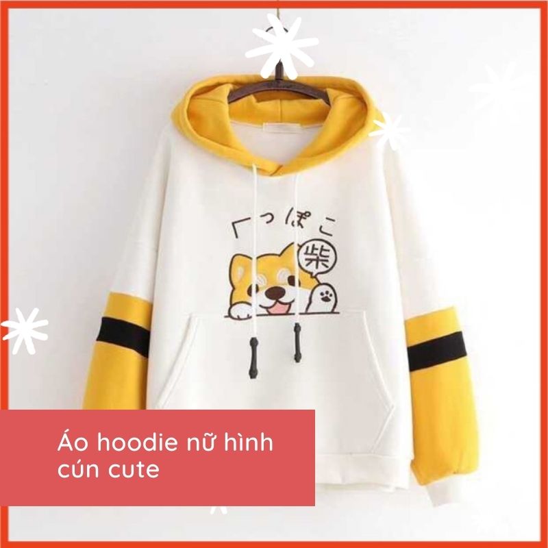 Áo khoác hoodie nữ cún dễ thương giá rẻ - Cái đồ dễ thương