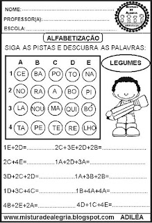 Atividades de alfabetização,formação de palavras