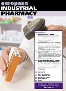 European Industrial Pharmacy 28 - March 2016 | ISSN 1759-202X | TRUE PDF | Trimestrale | Professionisti | Farmacia | Tecnologia
European Industrial Pharmacy is the electronic journal of the European Industrial Pharmacists Group (EIPG). The journal contains articles, news and comments of special interest to pharmaceutical scientists and executives working in the European pharmaceutical and allied industries. It is independently managed, has a European Editorial Advisory Board and allows the voices of Industrial Pharmacists to be communicated to as wide an audience as possible.