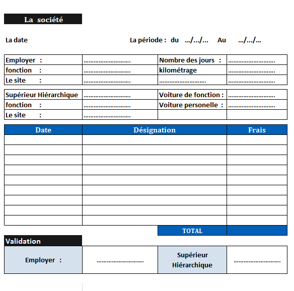 Note de frais model remboursement et logiciel