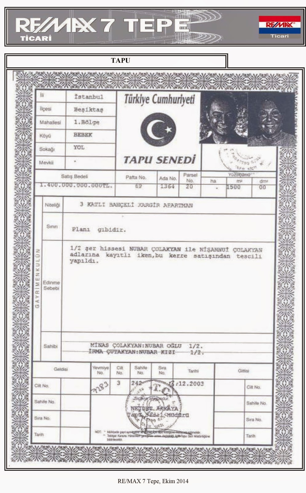Remax 7Tepe Ticari Mülkler Bebek Köşk
