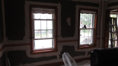 Painting a living room in Attleboro, MA.