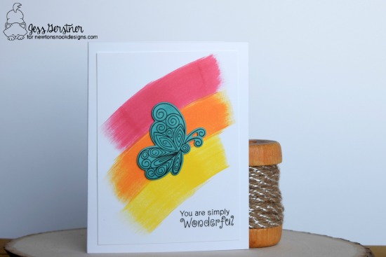 Butterfly Card by Jess Gerstner featuring Newton's Nook Designs Beautiful Wings #newtonsnook