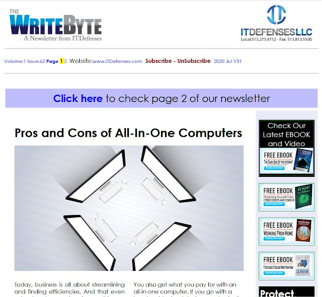  Read our latest newsletter July V3.1 - See the Pros and Cons on All-In-One Computers