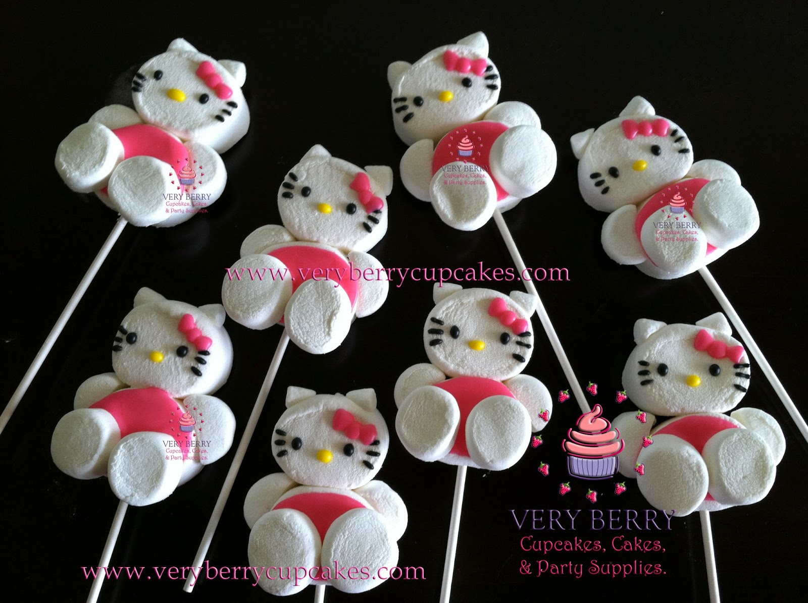 Veryberry Cupcakes HELLO KITTY MARSHMALLOW POPS
