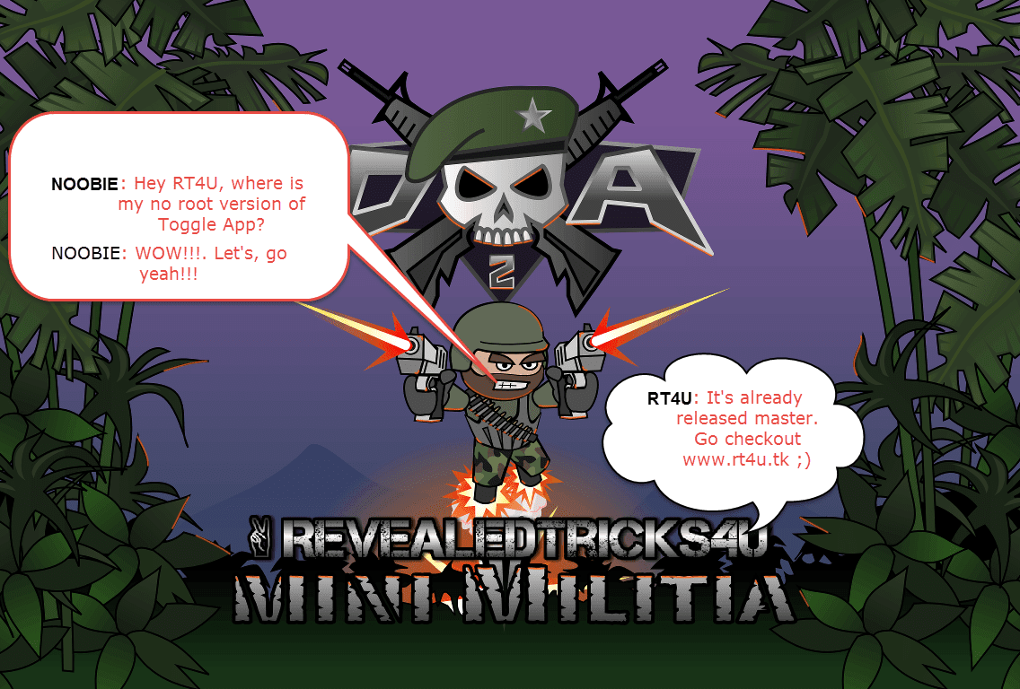 No Root Version Of Toggle Mod V15 0 Straight Update Mini Militia V3 0 27 For Non Rooted Android Devices Revealedtricks4u Latest And Revealed Tricks For U