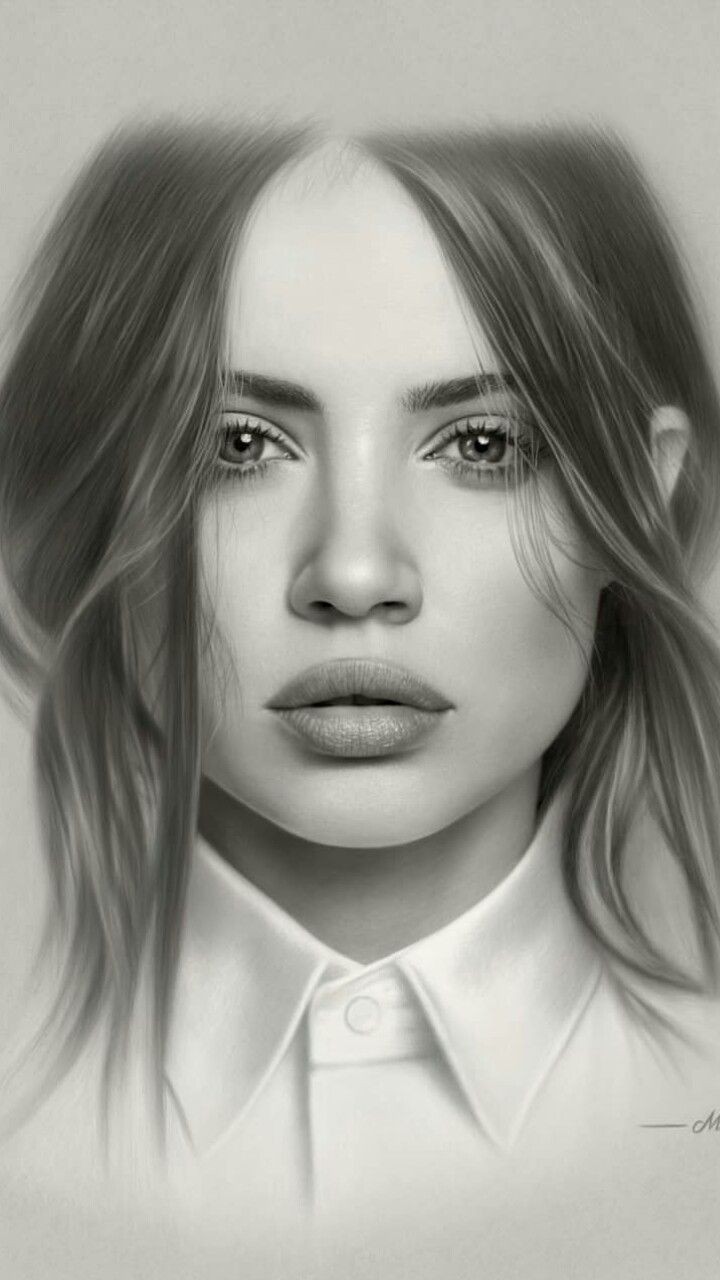 10+ beautiful female photo realistic drawing ideas