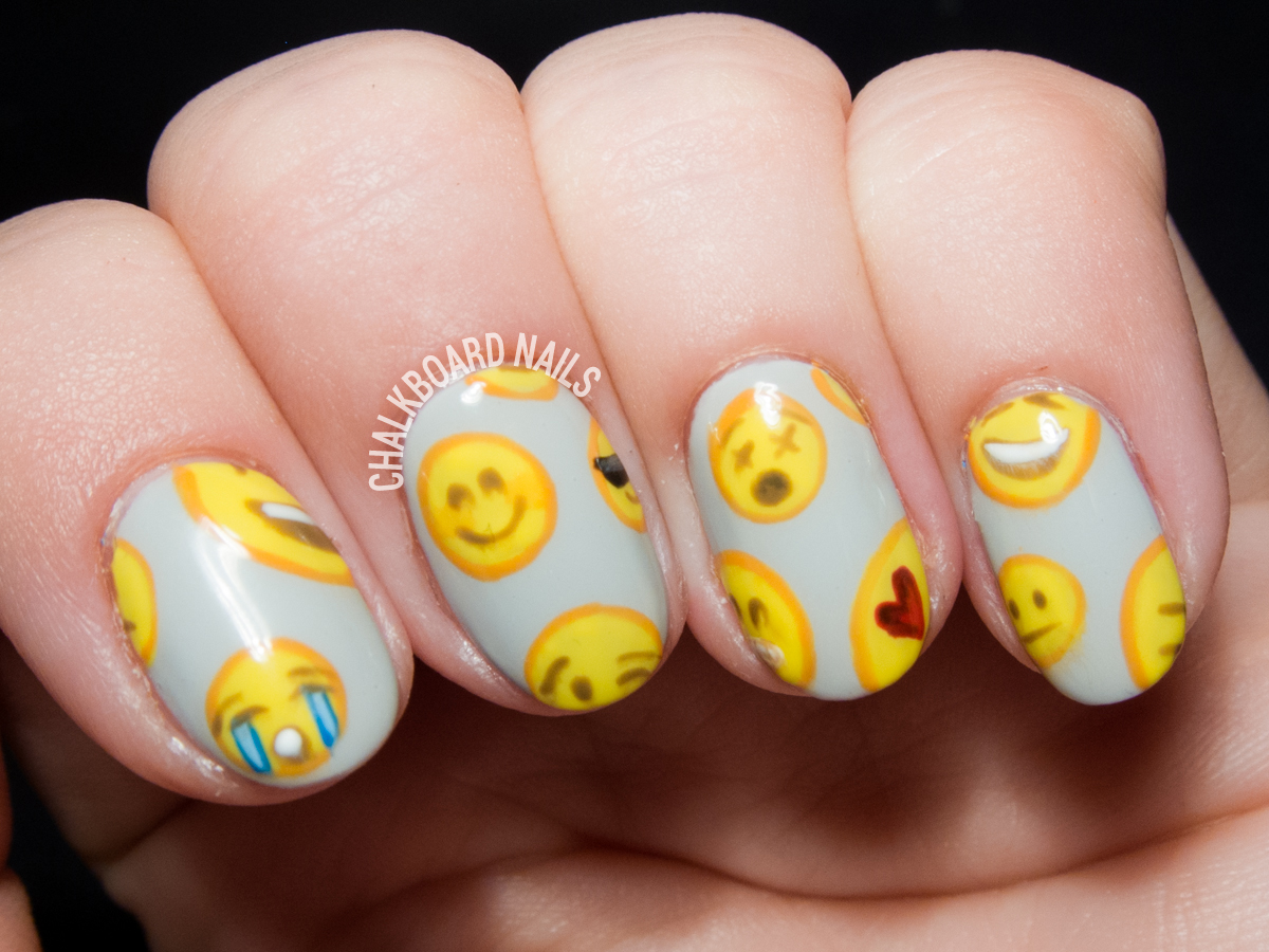 Emoji nail art by @chalkboardnails