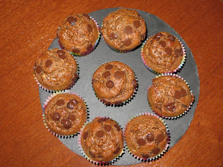 MUFFINS DE CHOCOLATE, YOGUR Y PLÁTANO