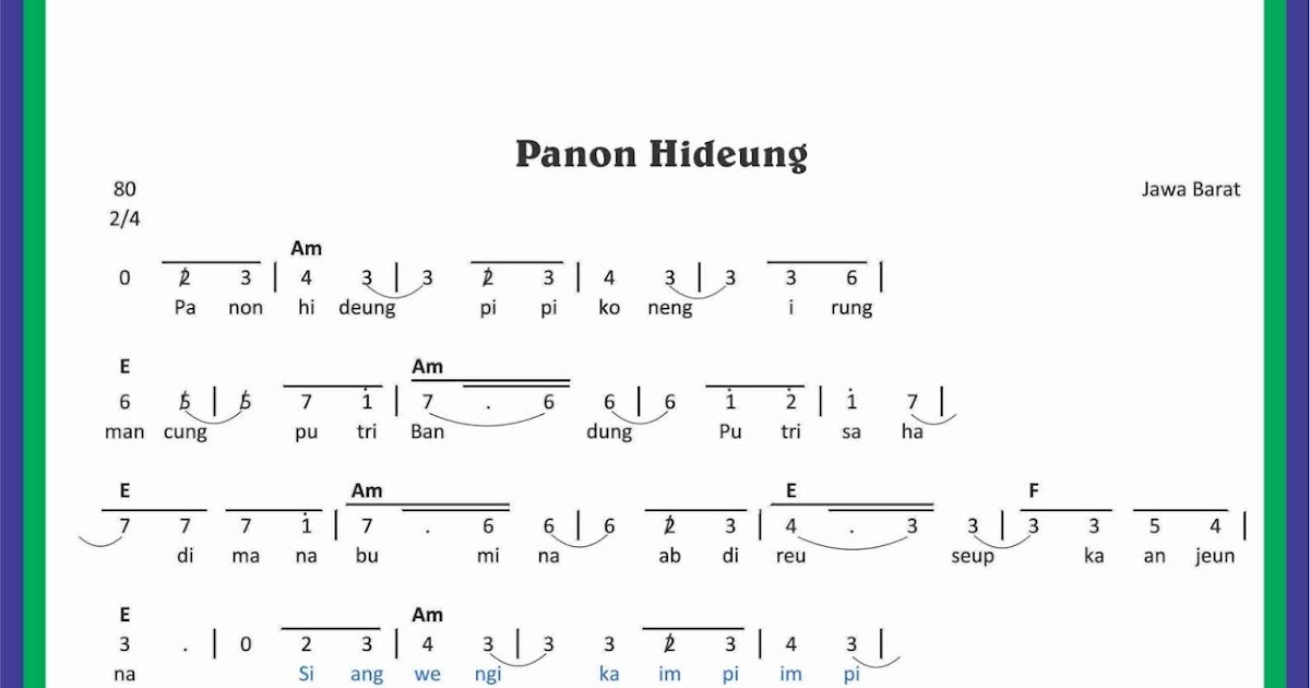 Not Angka Lagu K