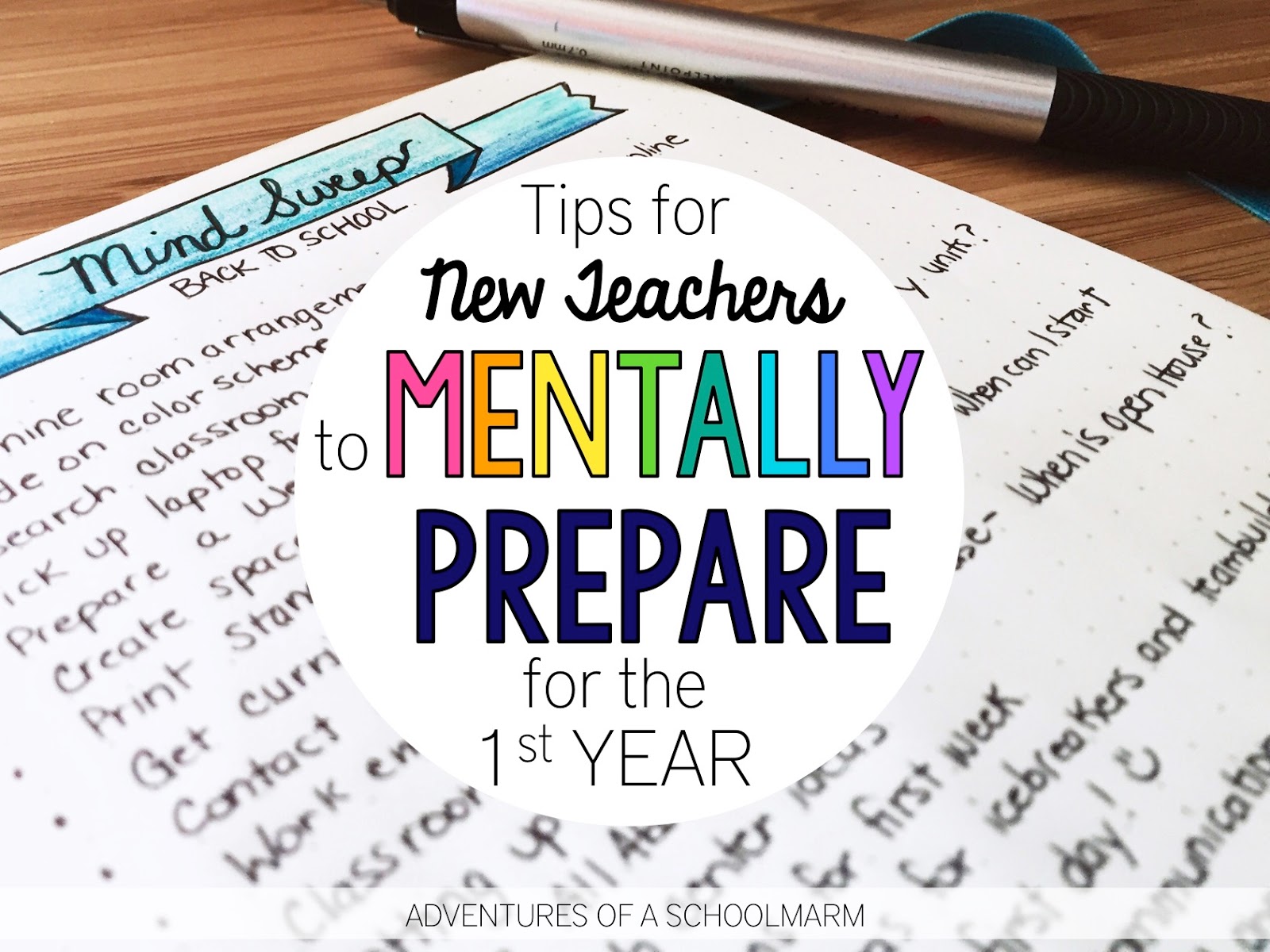 Do you need ideas about how to prepare for your first year teaching?  Are you overwhelmed with no idea where to start? This post focuses on strategies to mentally prepare for your first year of teaching. // Adventures of a Schoolmarm