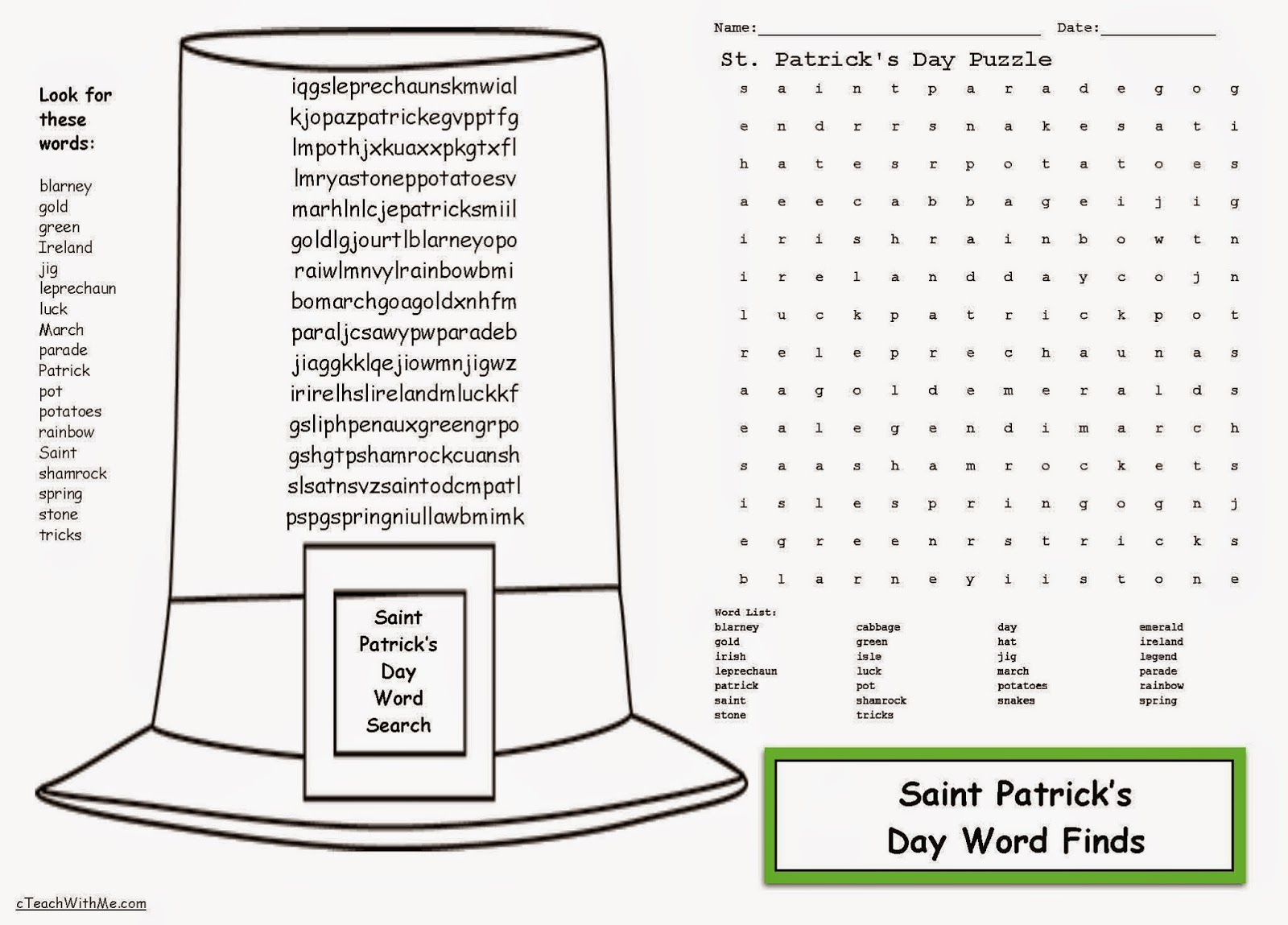 St. Patrick&rsquo;s Day Word Searches