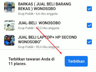 posting ke banyak grup agar barang laku atau laris