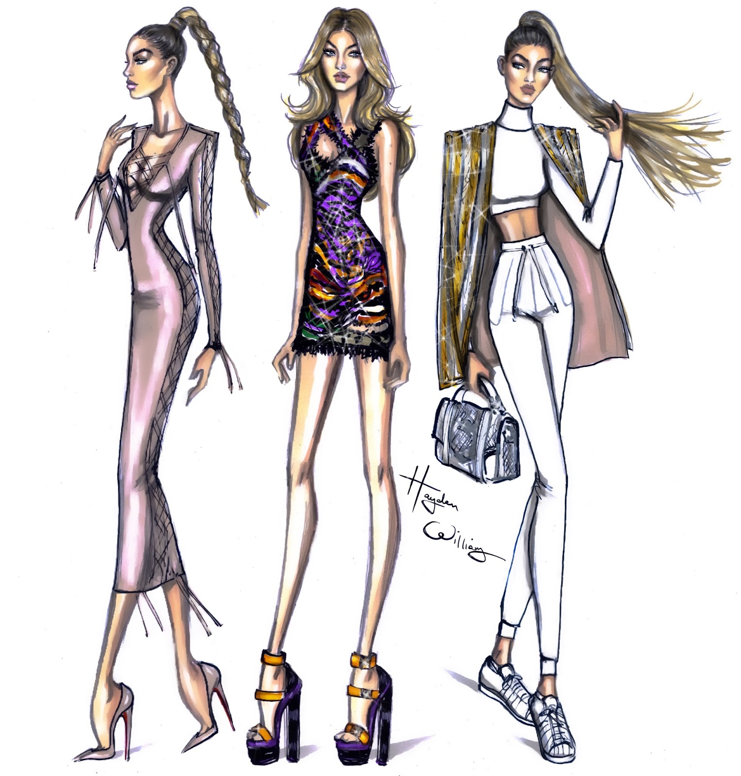 Hayden Williams Fashion Illustrations: Gigi Hadid PFW looks by Hayden ...