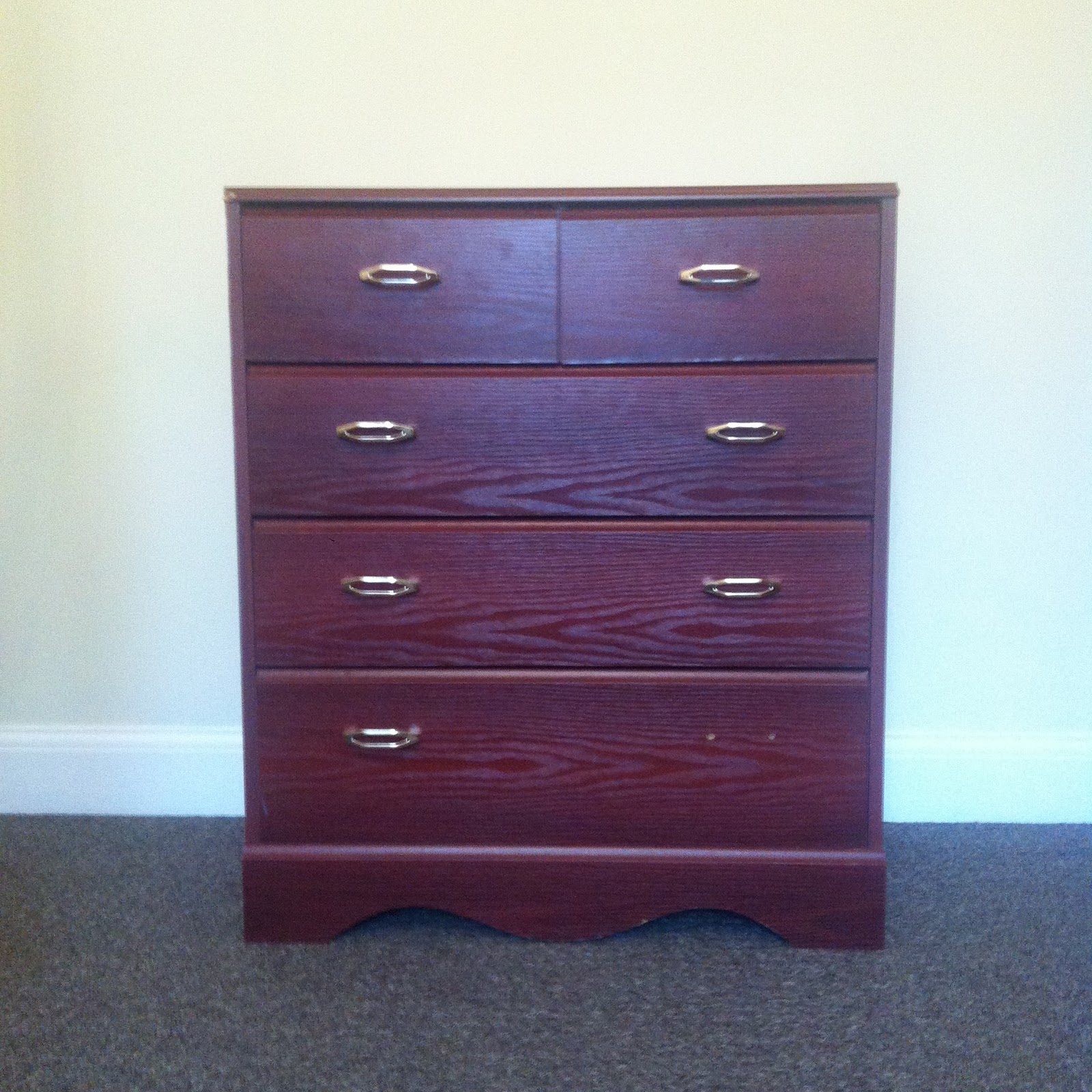 My Little L Repurposed old chest of drawers into toy storage with Rust