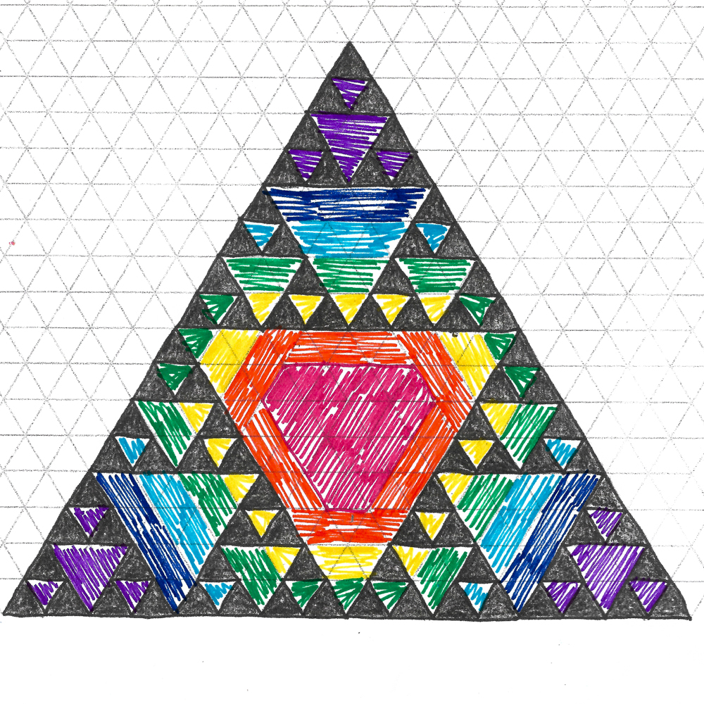 68 x 80 KESS InHouse Miranda Mol Triangle Quilt Multicolor Geometric Wall Tapestry 