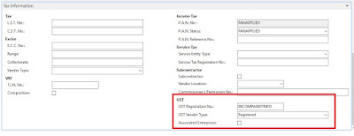 Vendor Setup - GST Dynamics NAV