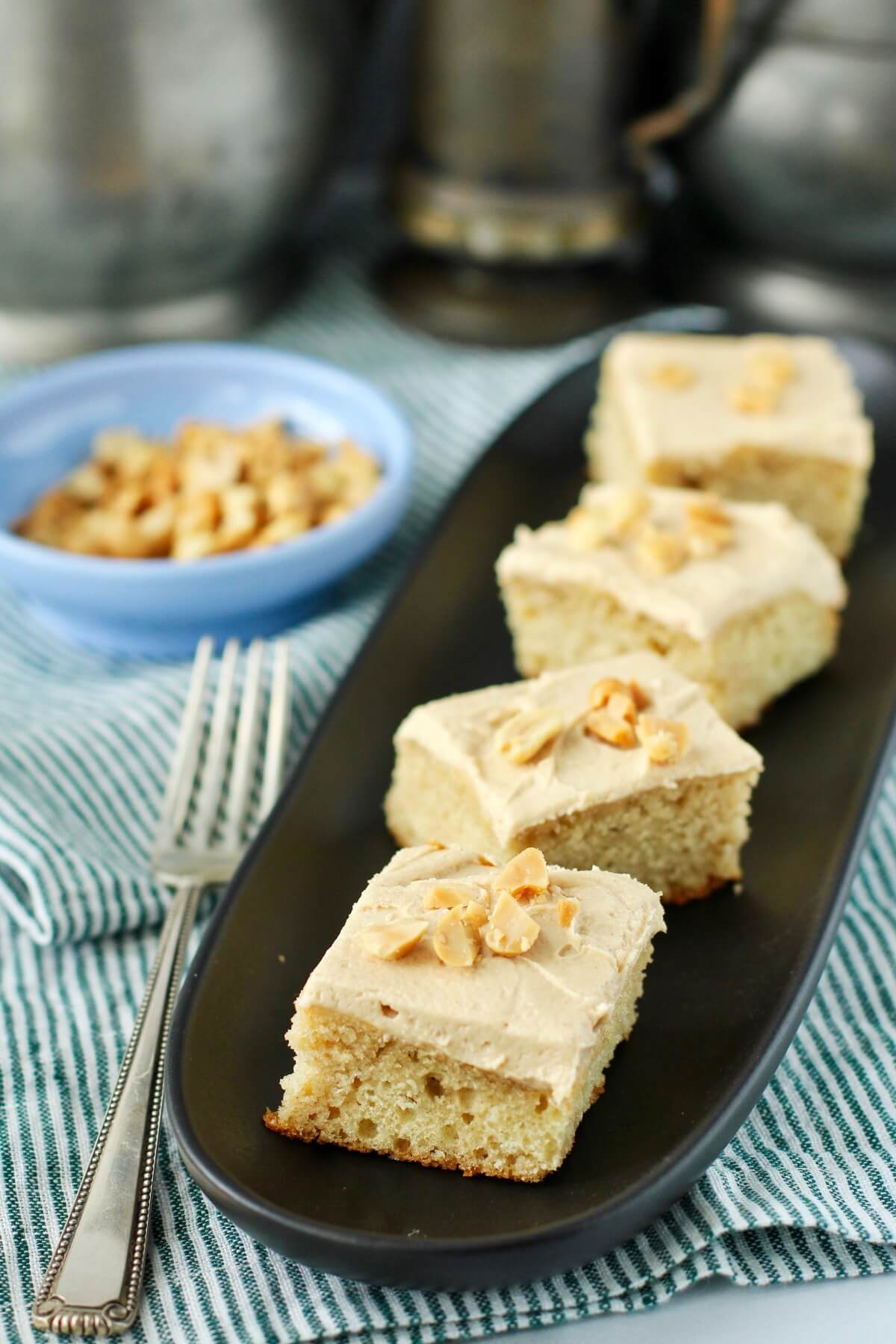 Peanut Butter Snack Cake with creamy peanut butter frosting