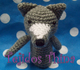 TÍTERE DE DEDO AMIGURUMI LOBO