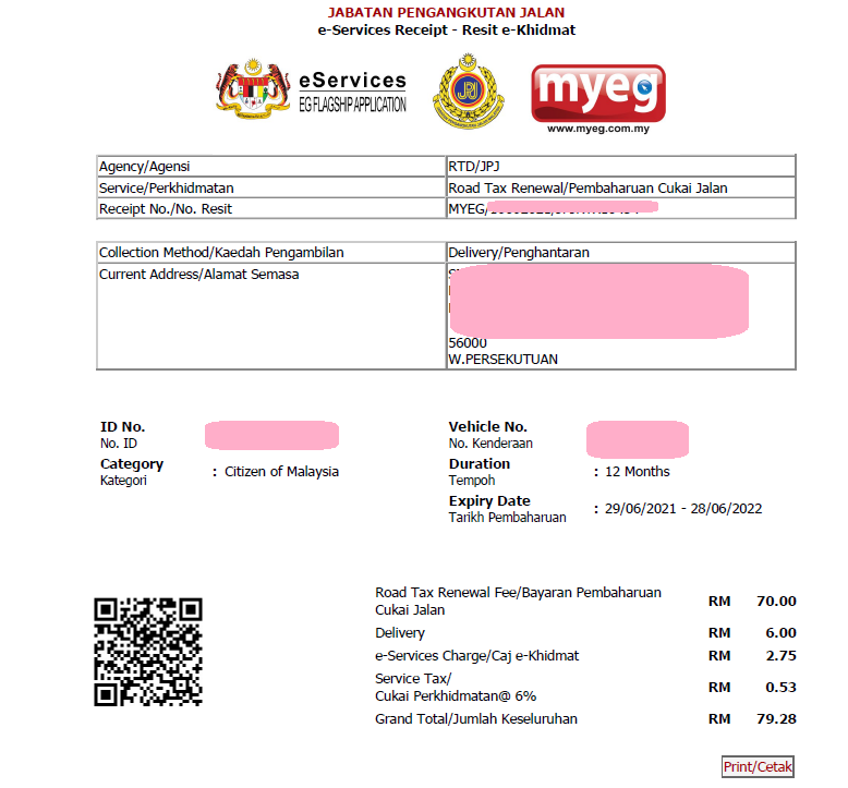 Cara Renew Roadtax Online