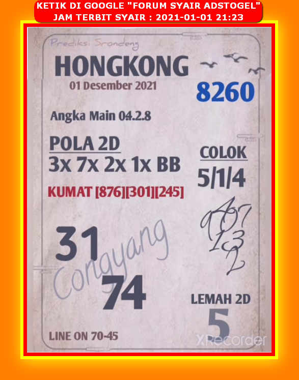 1 New Message Kode Syair Hongkong 1 Januari 2021 Forum Syair Togel Hongkong Singapura Sydney