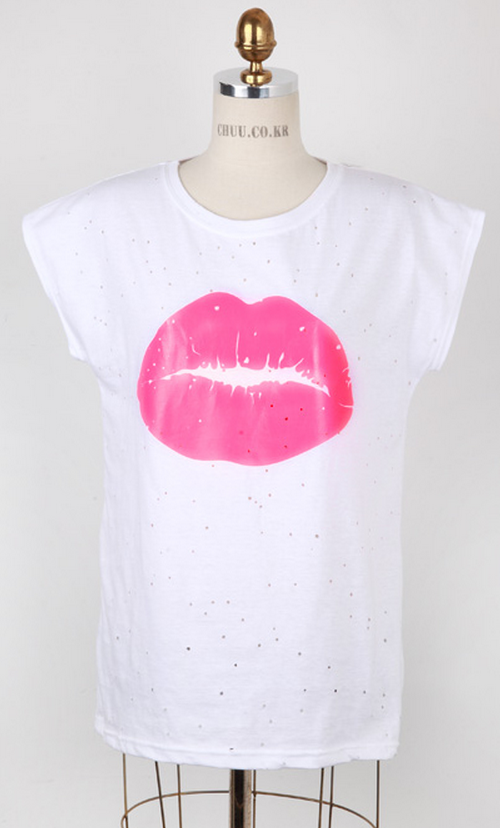 [Chuu] Kiss Mark TShirt KSTYLICK Latest Korean Fashion KPop