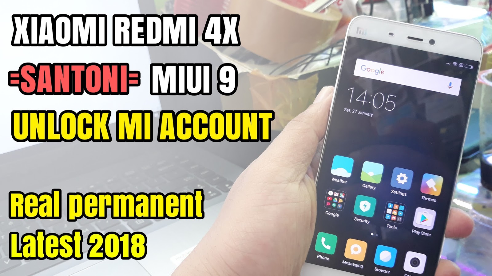 Xiaomi Redmi 4X Miui 9 Unlock Remove Mi Account Cloud 2018 Real
