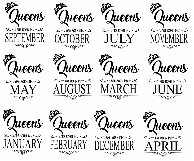 Digitalfil Queen Are Born In Month Svg Cut Files