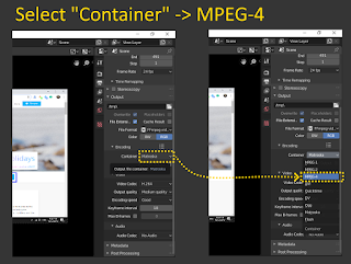 select mp4 MPEG-4 video container in Blender