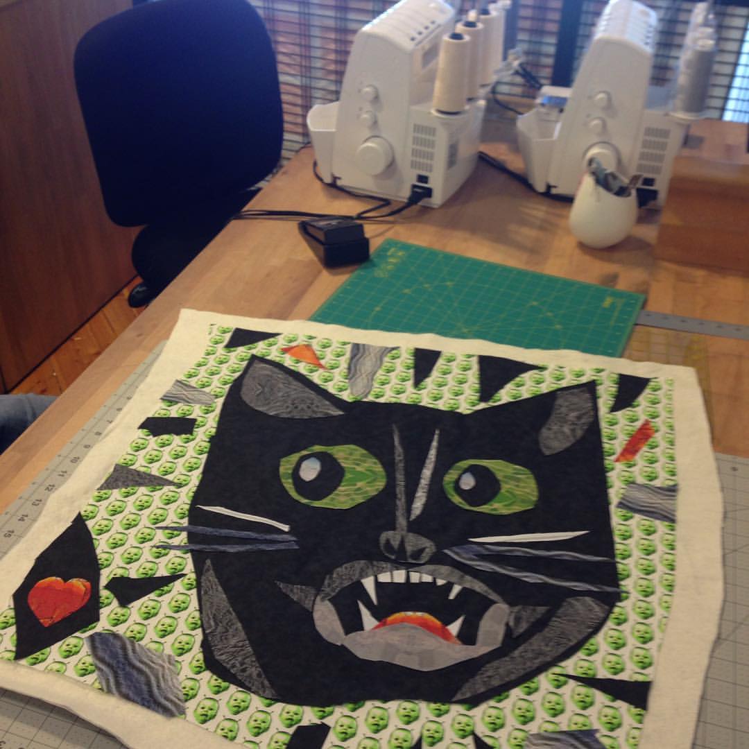 Wonkyworld Sewing at Modern Domestic The Cat Face Quilt