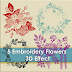 5 Stitch Embroidery Flowers 3D effect