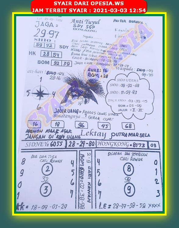 27 Syair anti tuyul 3 april 2021