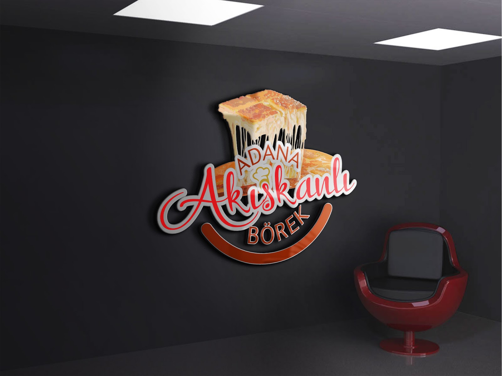 Adana Akışkanlı Börek Logo ve Kurumsal Kimlik Beyaz Kare Tasarım