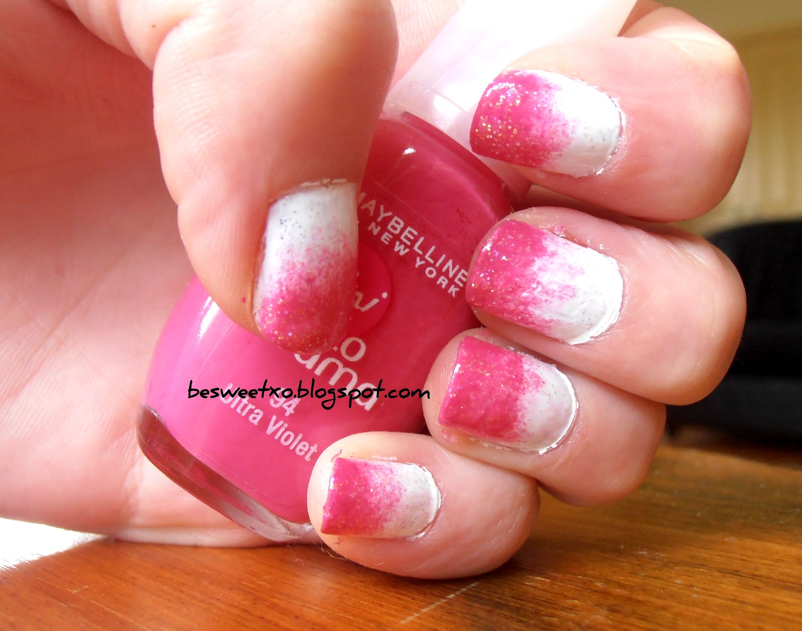1. Pink and White Ombre Nails - wide 5