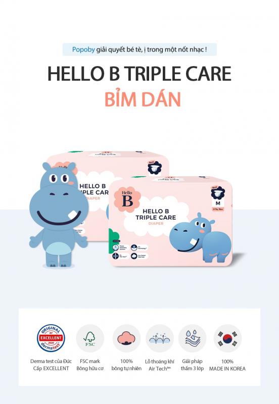 [4 BỊCH] Bỉm Dán Hello B Nội Địa Hàn Quốc M30/L26/XL22/XXl18 - Lazimall