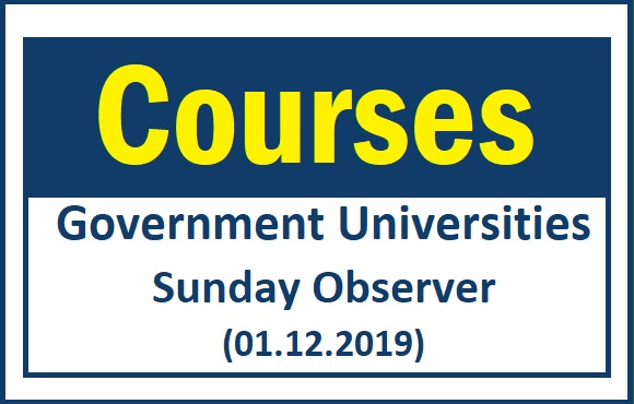 Courses : Sunday Observer (01.12.2019)