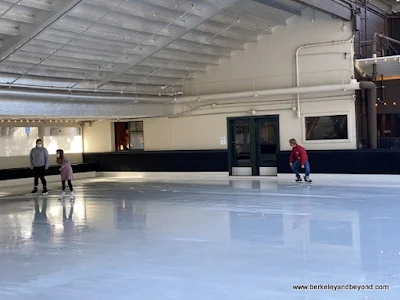 ice skaters at Winter Lodge ice skating rink in Palo Alto, California