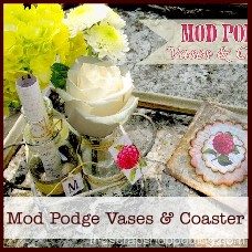 mod podge vases and coaster
