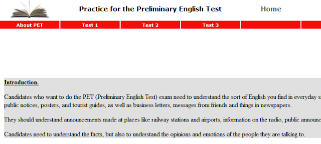 http://www.english-online.org.uk/petfolder/pethome.php?name=Practice%20for%20the%20Preliminary%20English%20Test