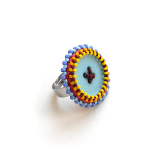 купить яркие украшения из бисера хиппи подарок девушке разноцветное кольцо
