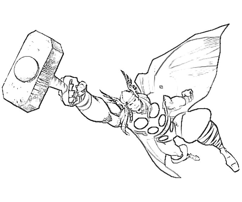 Thor Hammer Coloring Page